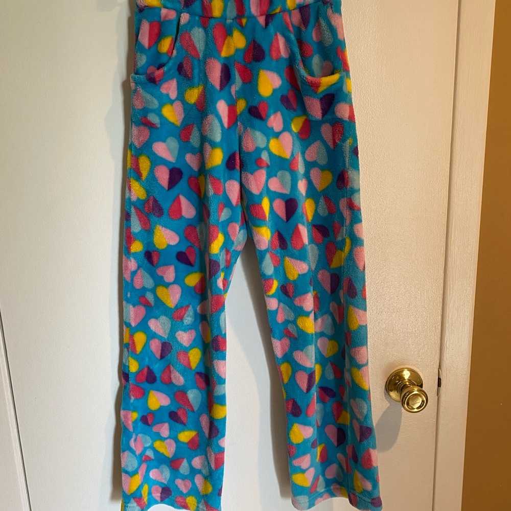 Candy hearts girls fuzzy pajama pants